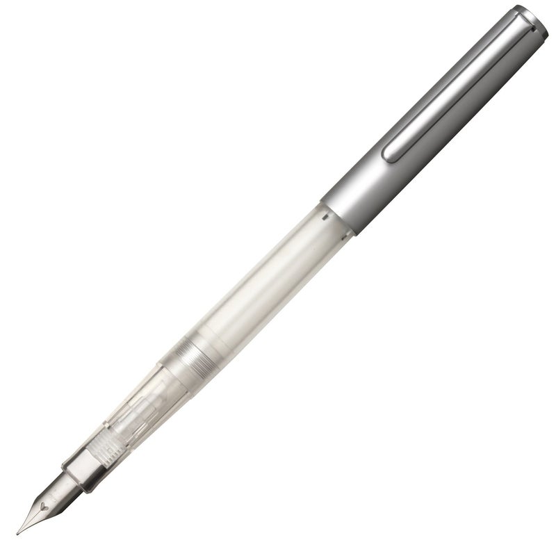 Sailor HighAce Neo Clear Beginners Fountain Pen, Steel Nib, Fine, Silver Body (11-0119-219) - Image 1